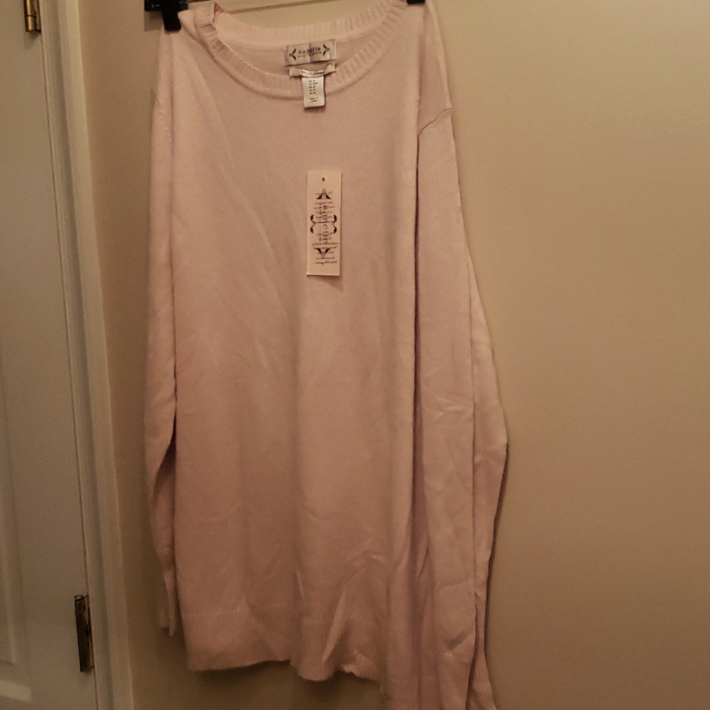Nanette  Lepore 100% Cashmere Sweater  Blush 1x NWT